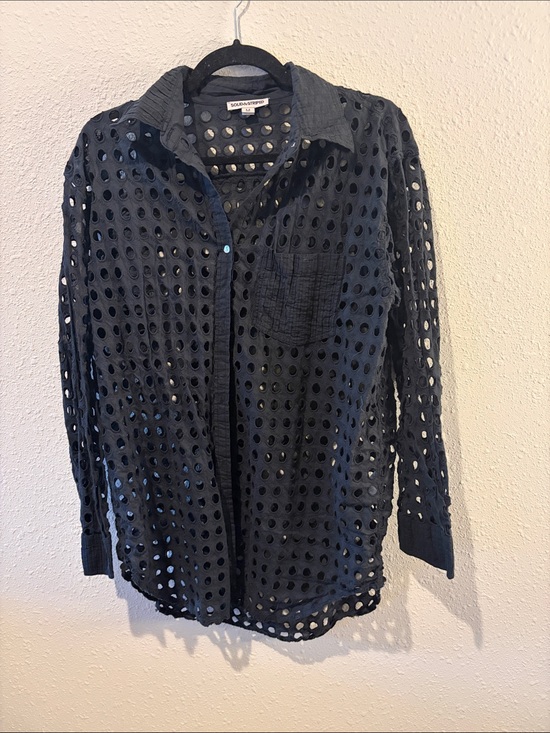 SOLID & STRIPED Other - Solid & Striped Eyelet Pareo Cover-Up Black Medium
